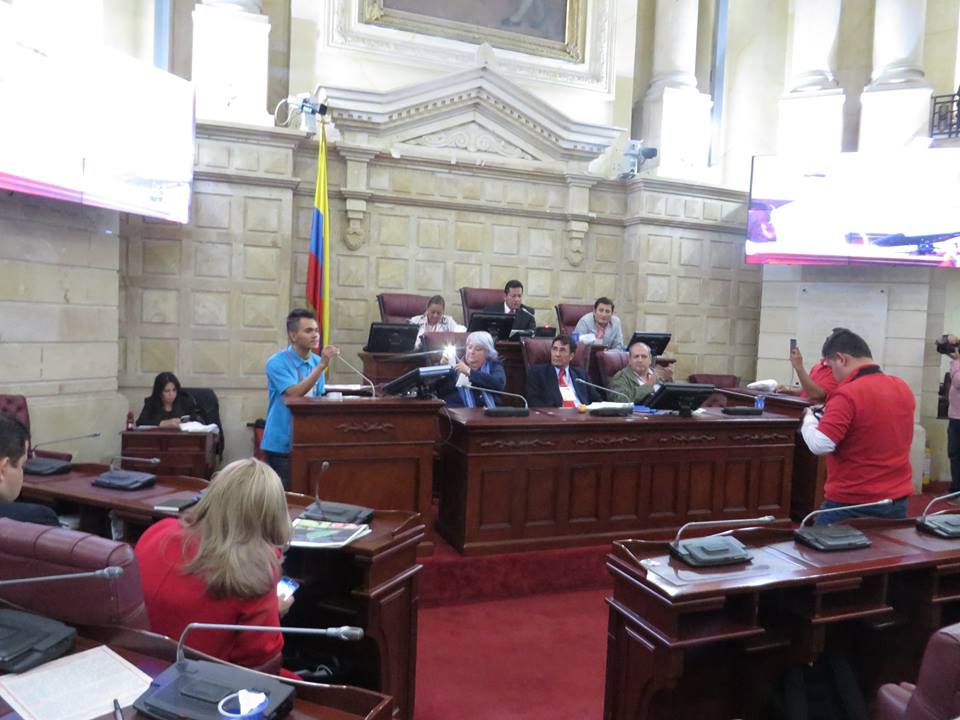 Brayan Algeciras en encuentro de juventudes rurales en Bogotá