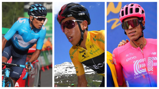 Tres colombianos en el podio ciclístico a nivel mundial