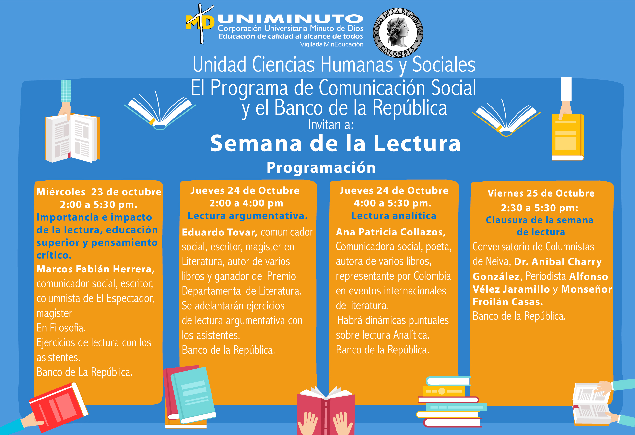 Neiva vivirá Semana de la Lectura