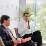 Andrés López Valderrama, presidente ejecutivo de Corferias y Germán Bahamón, presidente de la Federación Nacional de Cafeteros