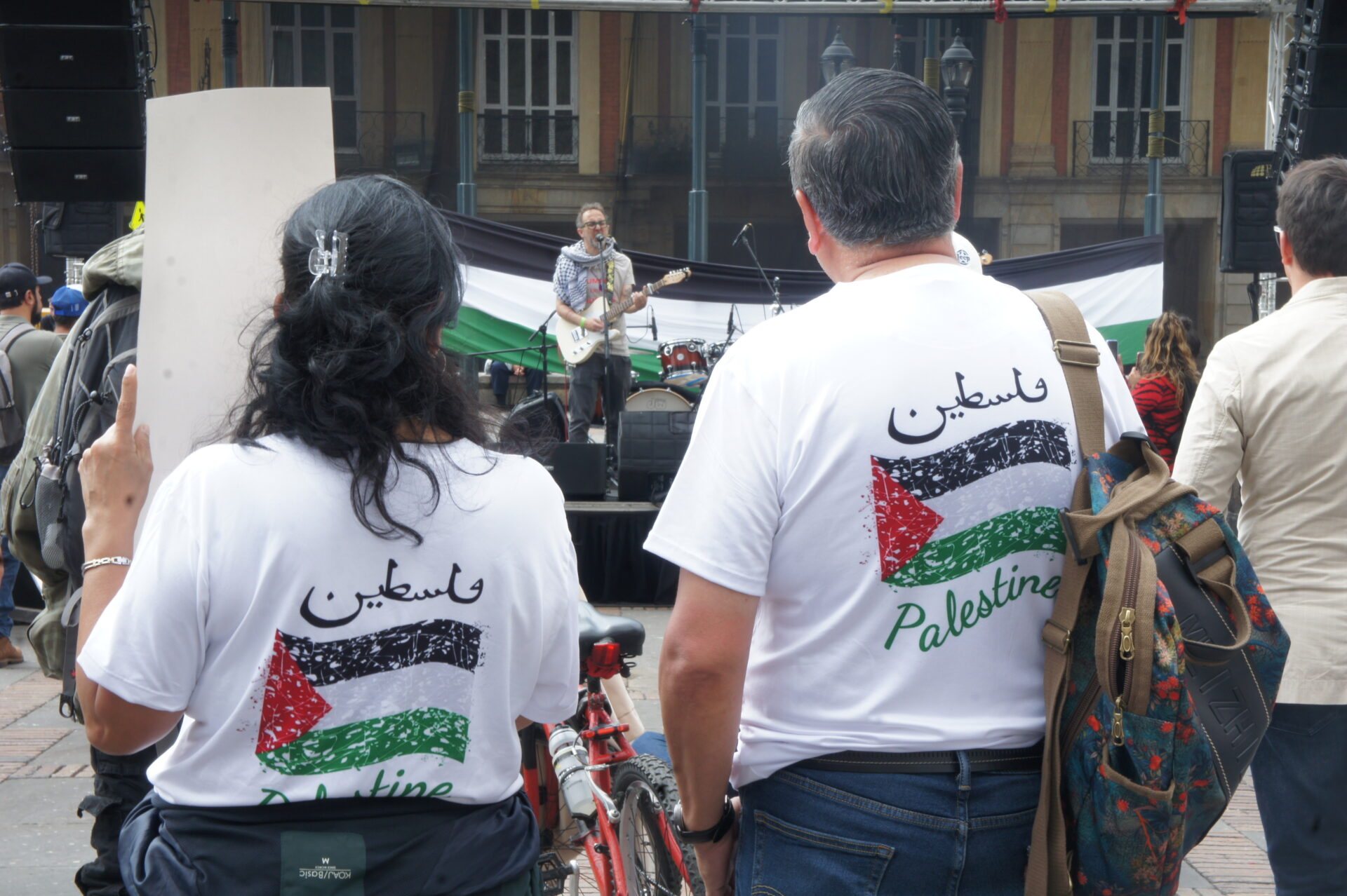 Apoyo en Bogotá al pueblo Palestino.