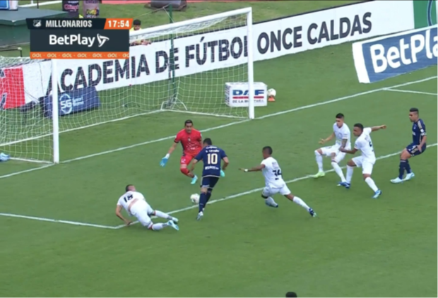 Foto: La página embajadora en X (La jugada del gol de Daniel Cataño)